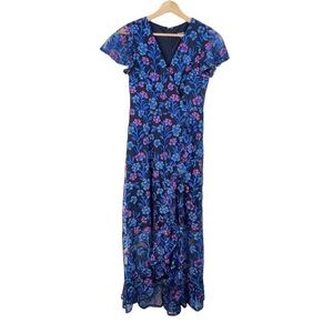 Kensie Blue Ruffled Tiered Maxi Dress for Wedding Guest